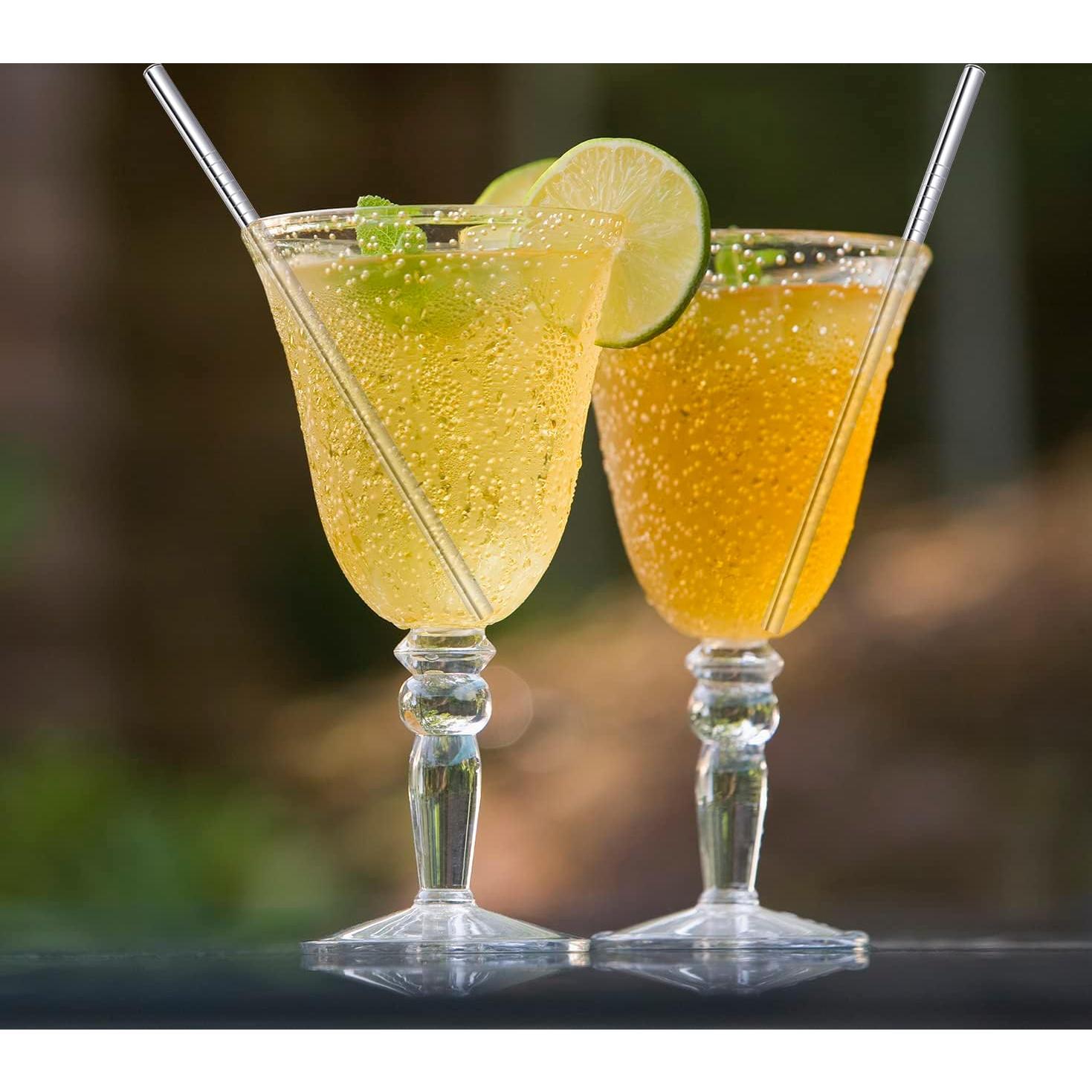 Juego de Popotes de Cóctel Cortos Morneve de Acero Inoxidable 8 Piezas