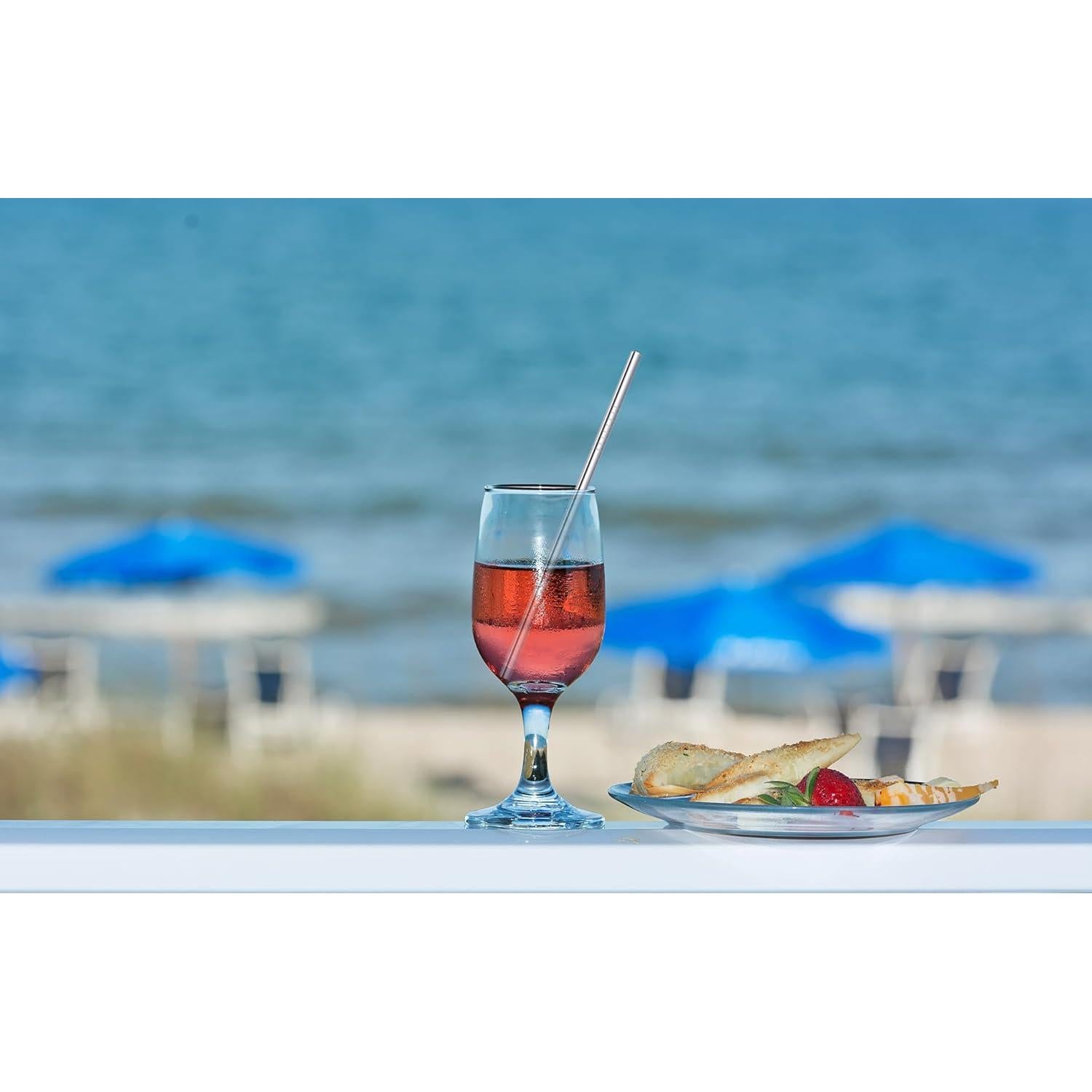 Juego de Popotes de Cóctel Cortos Morneve de Acero Inoxidable 8 Piezas