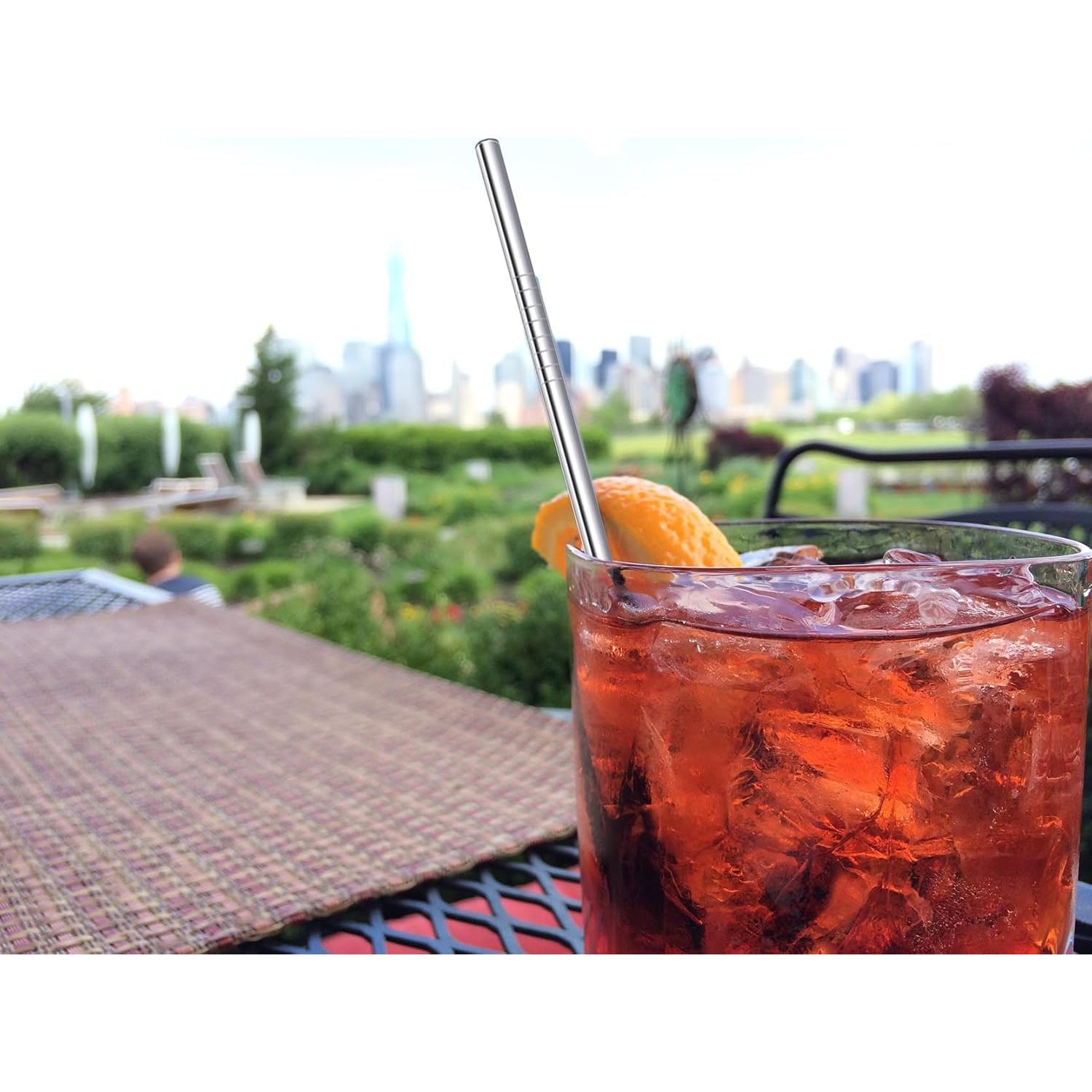 Juego de Popotes de Cóctel Cortos Morneve de Acero Inoxidable 8 Piezas