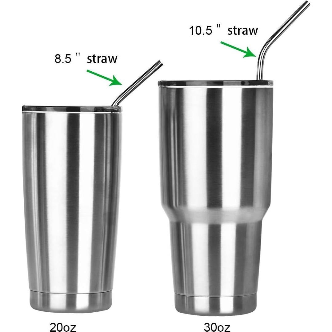 4 Pajitas de Acero Inoxidable Reutilizables RawNori 21.5cm