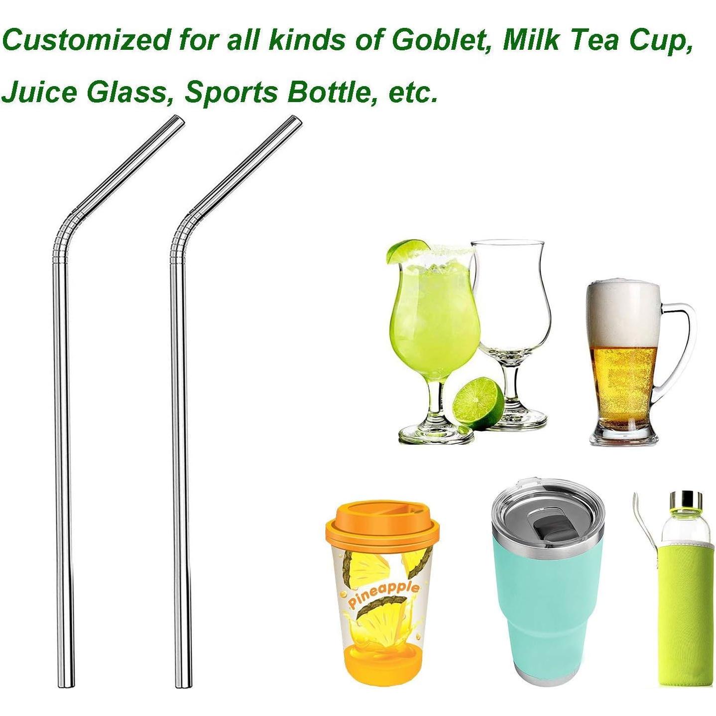 4 Pajitas de Acero Inoxidable Reutilizables RawNori 21.5cm