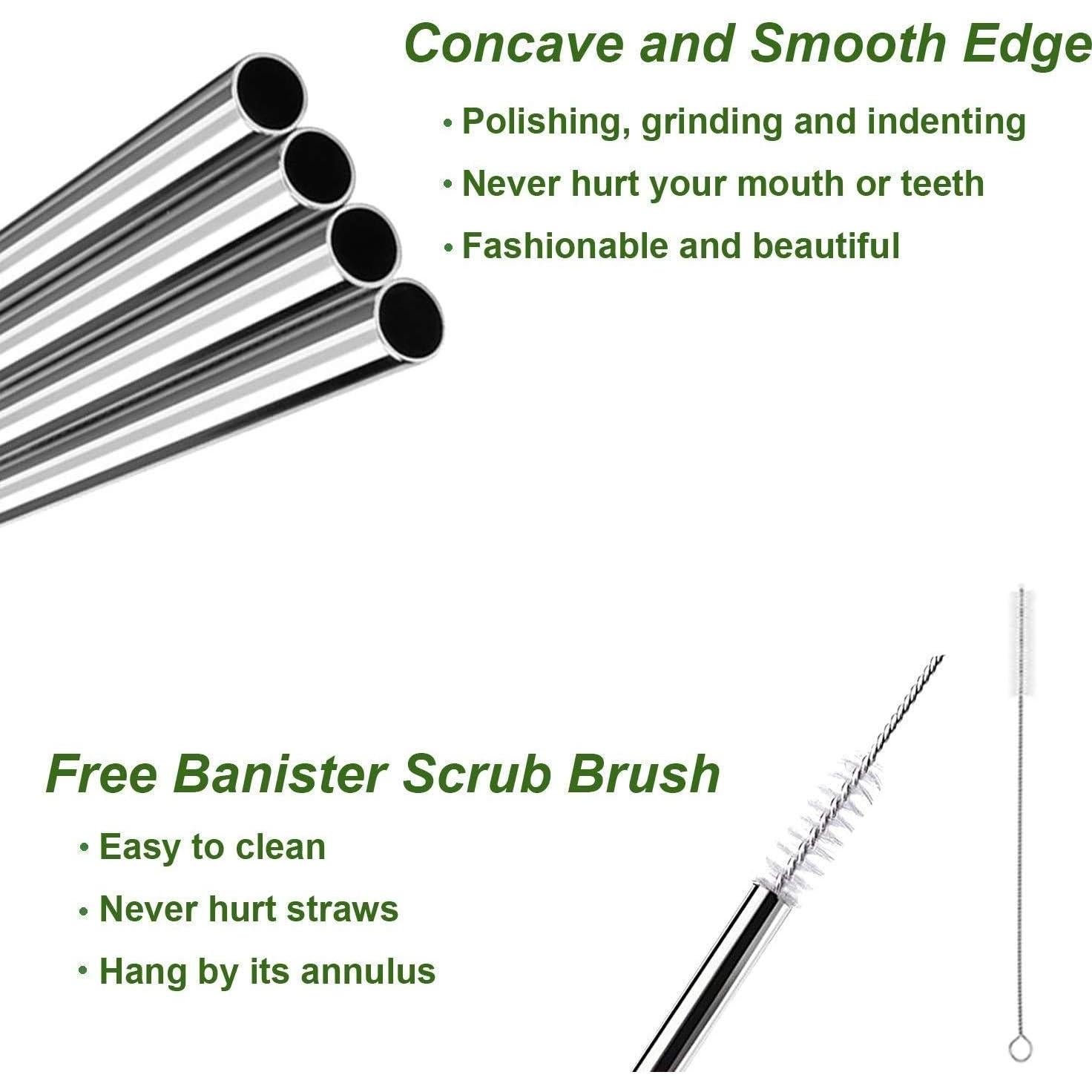 4 Pajitas de Acero Inoxidable Reutilizables RawNori 21.5cm