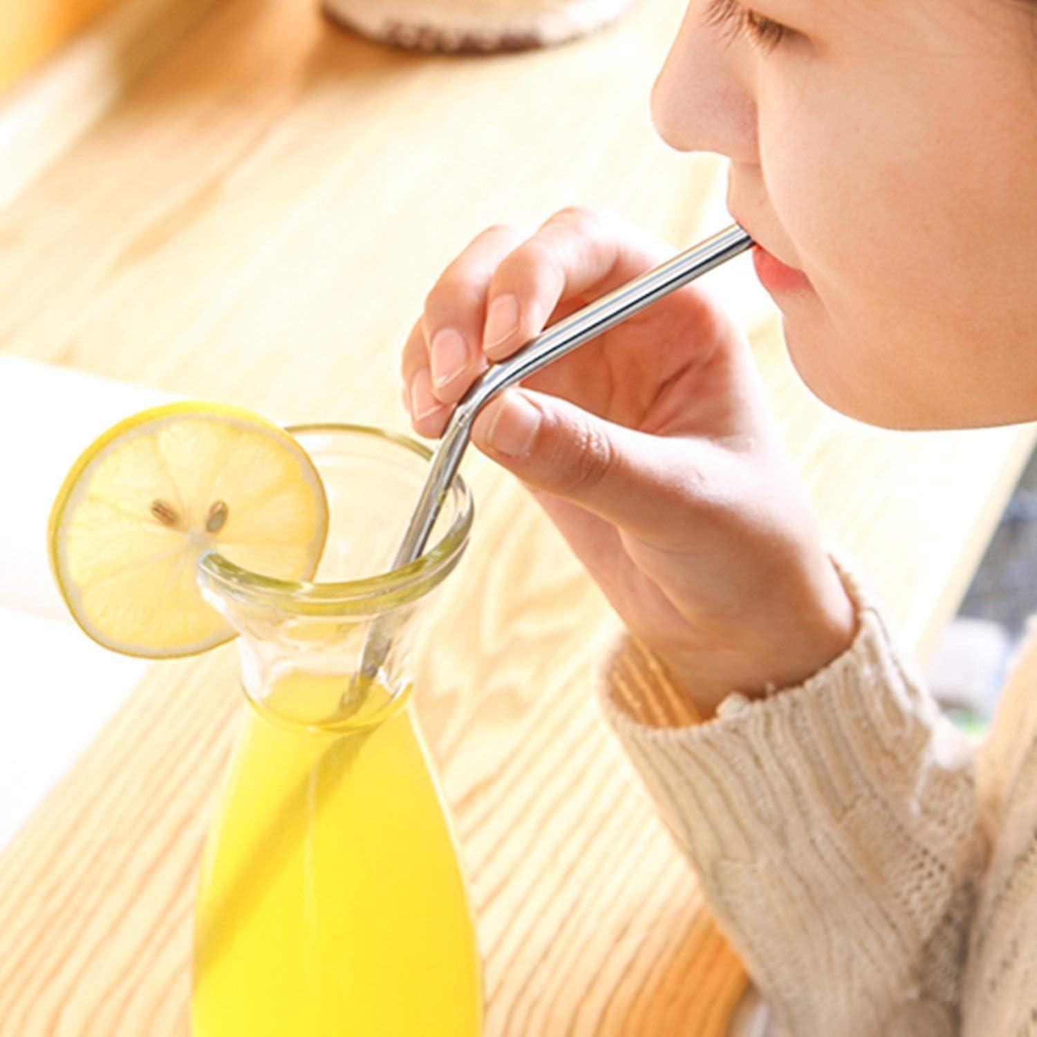 4 Pajitas de Acero Inoxidable Reutilizables RawNori 21.5cm