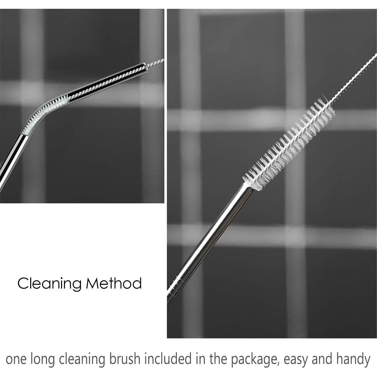 4 Pajitas de Acero Inoxidable Reutilizables RawNori 21.5cm