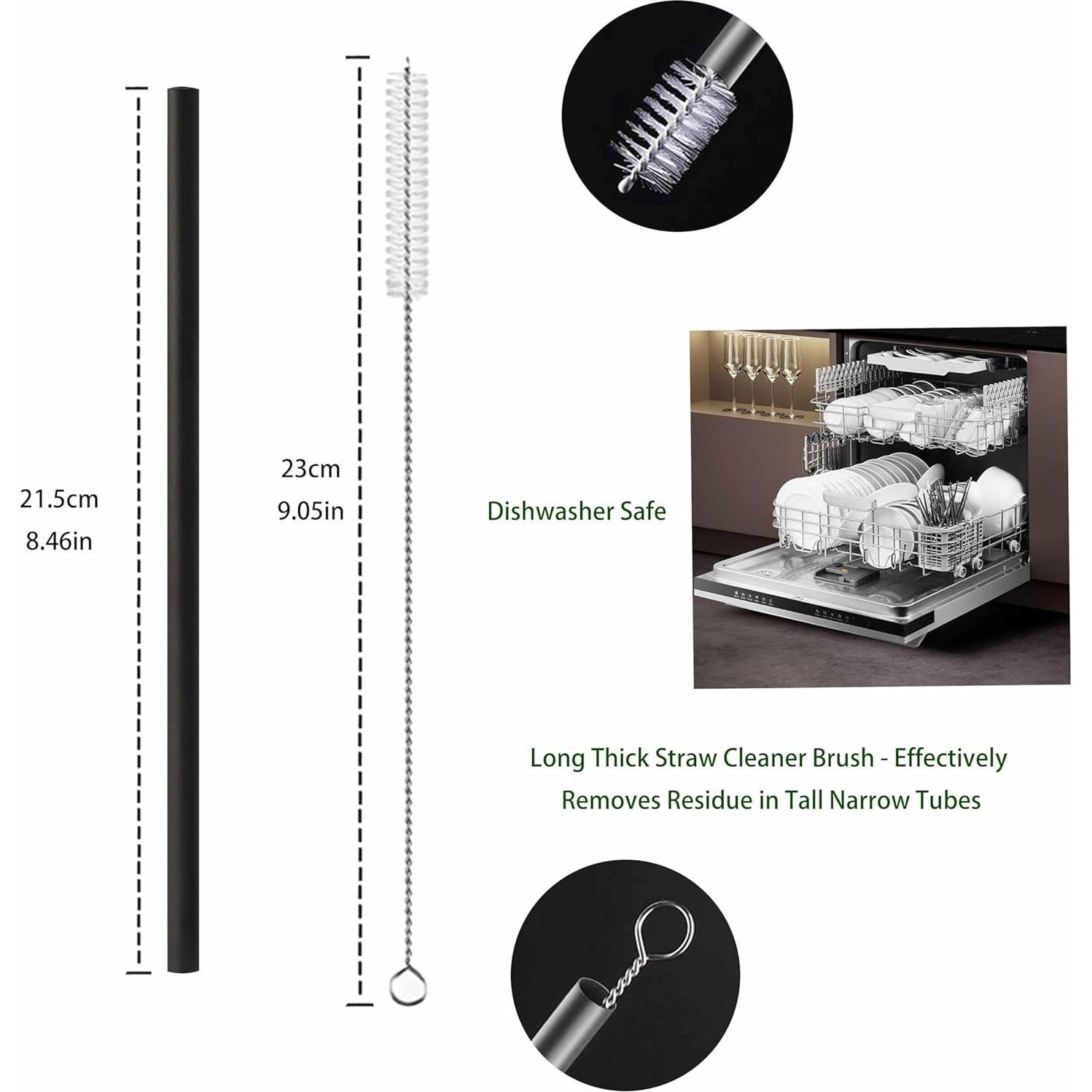 Popotes Reutilizables de Titanio WEQIE con Puntas de Silicona 4 Pzas