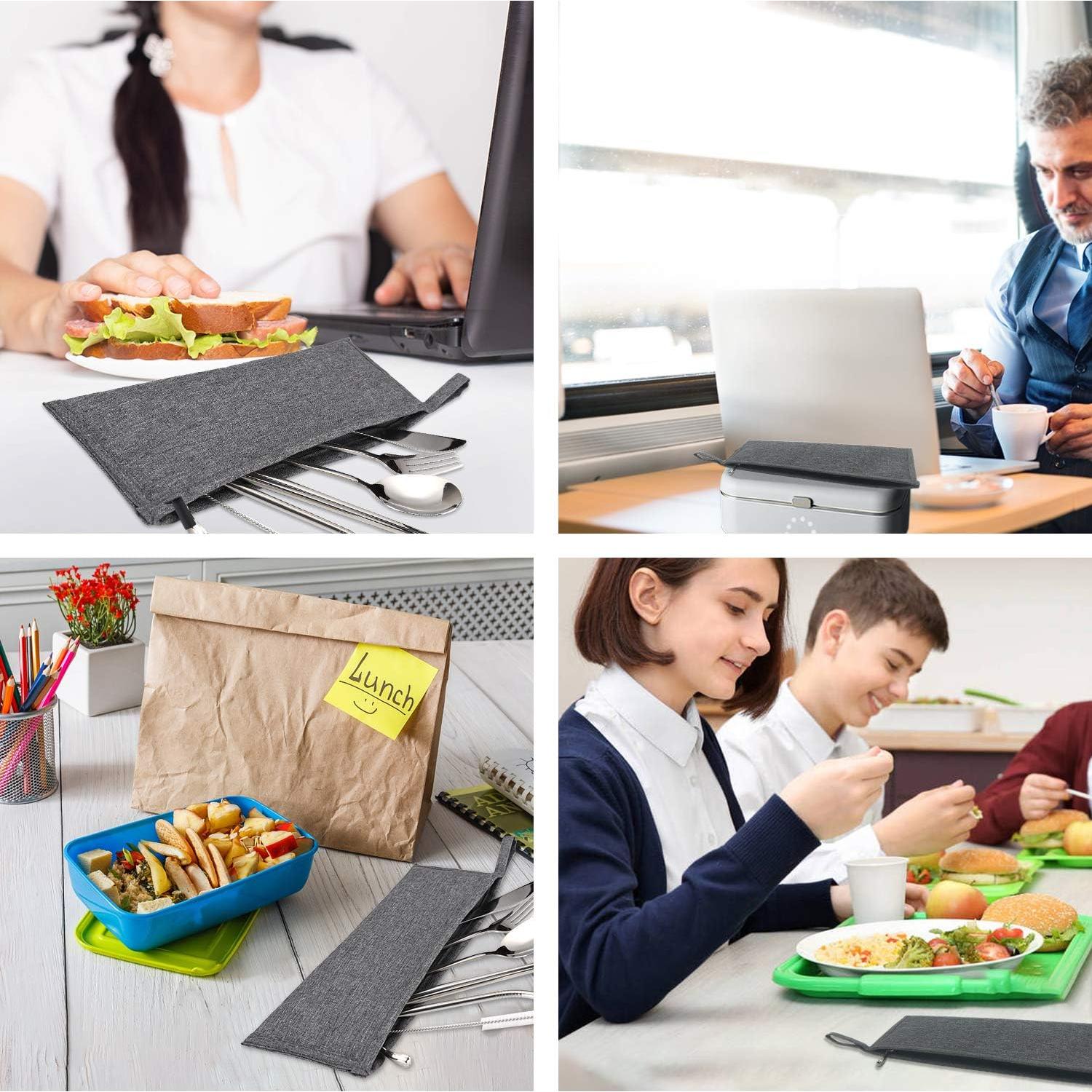 Funda Reutilizable para Utensilios de Viaje Aosbos - Gris