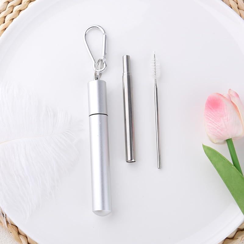 Popotes Plegables Reutilizables Sisadodo con Estuche y Cepillo