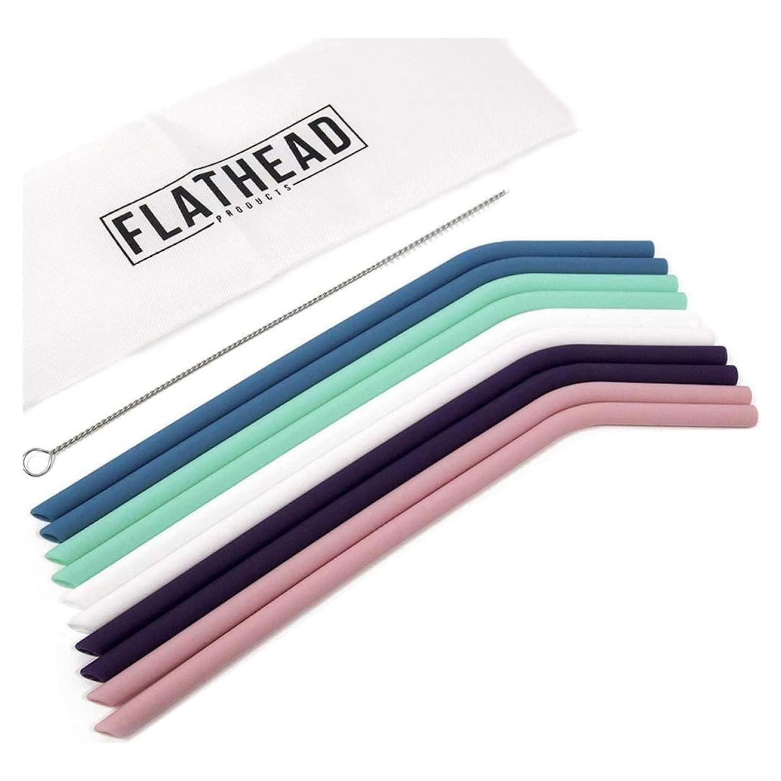 Popotes de Silicona Reutilizables Flathead - Juego de 10