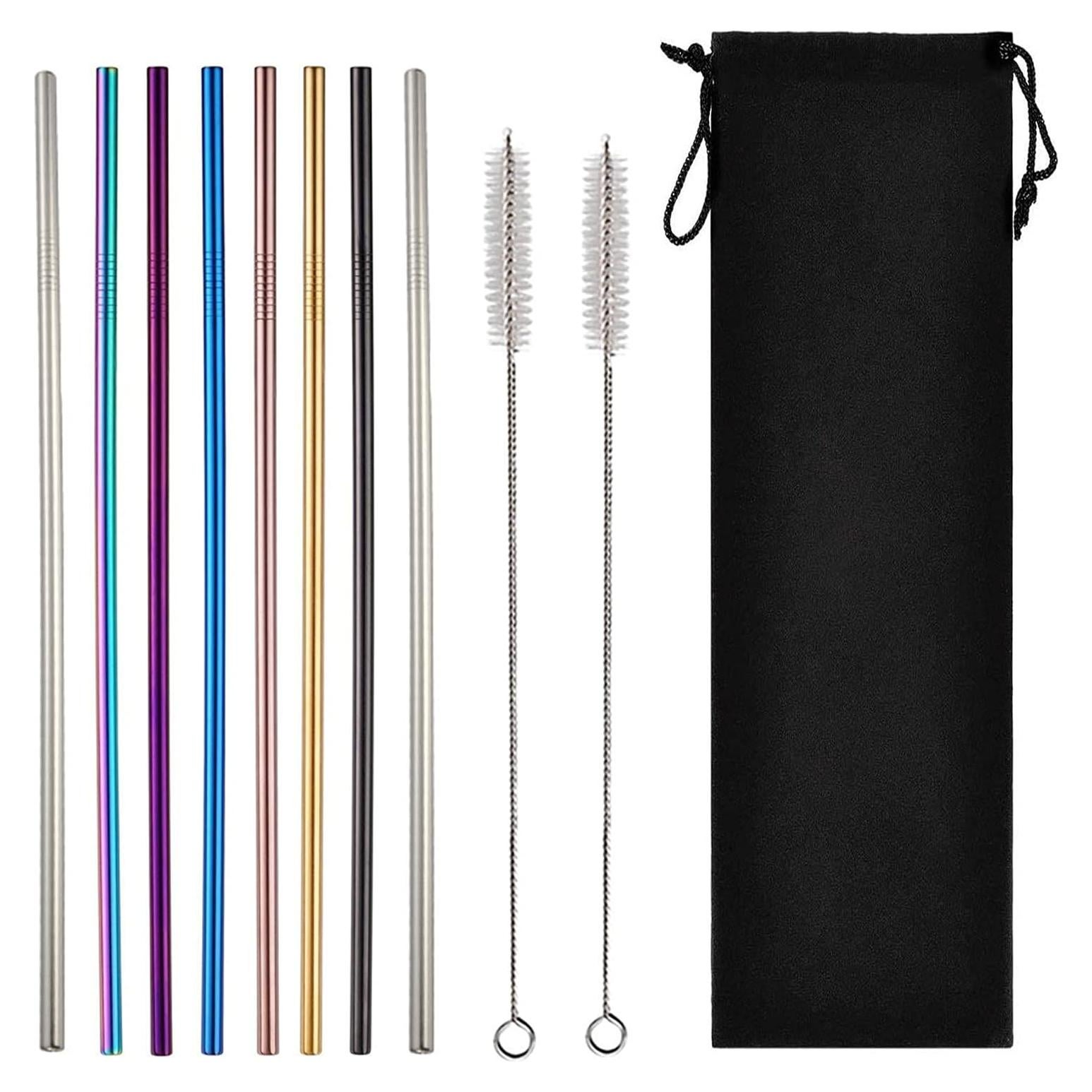 Popotes de Acero Inoxidable Turbokey 8.5" Reutilizables 10 Piezas