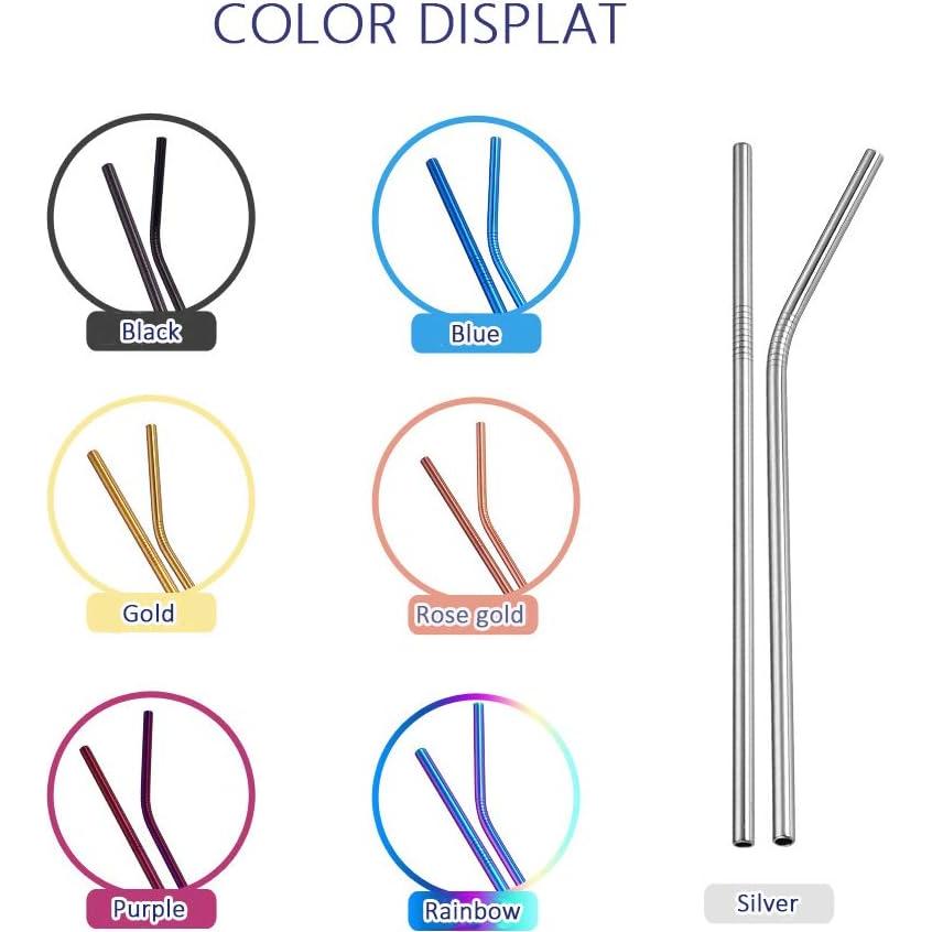 Popotes de Acero Inoxidable Turbokey 8.5" Reutilizables 10 Piezas