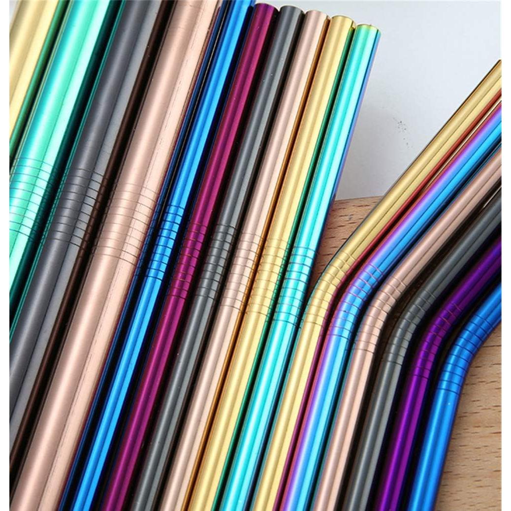 Popotes de Acero Inoxidable Turbokey 8.5" Reutilizables 10 Piezas