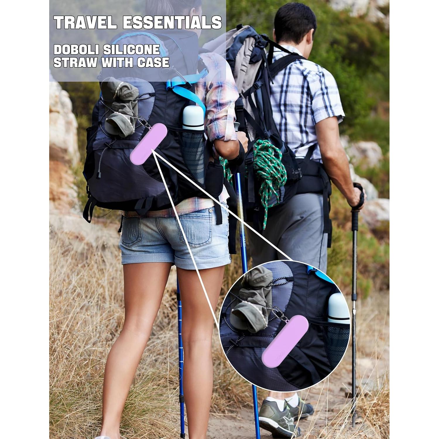 Popotes Reutilizables Doboli 30.48 cm con Estuche y Cepillos