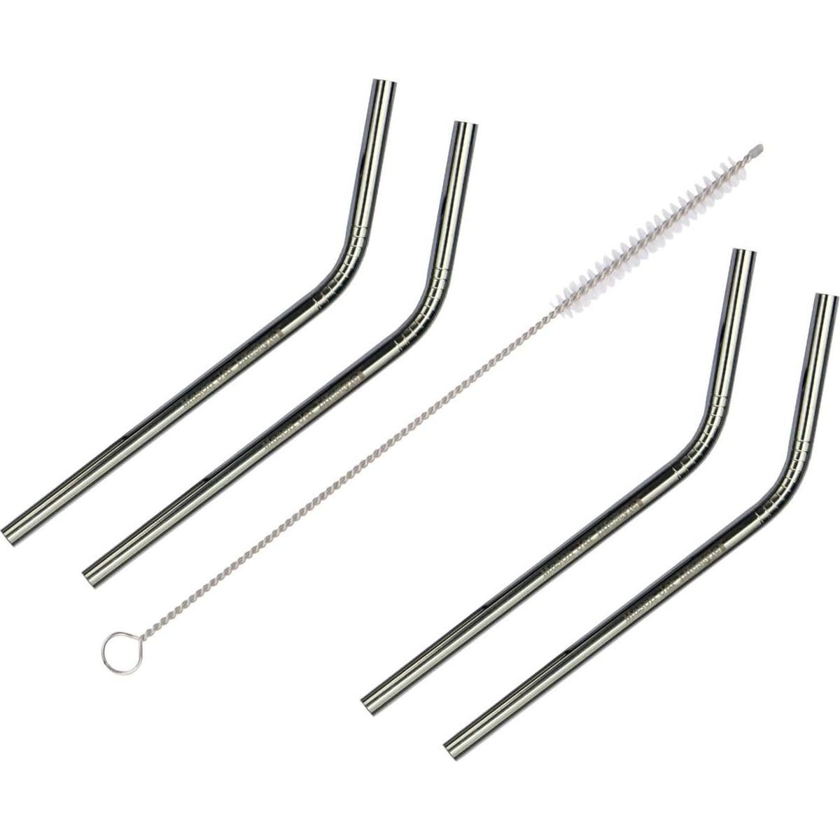 Popotes de Acero Inoxidable Cortos Mason Jar 15.24 cm - 4 Unidades