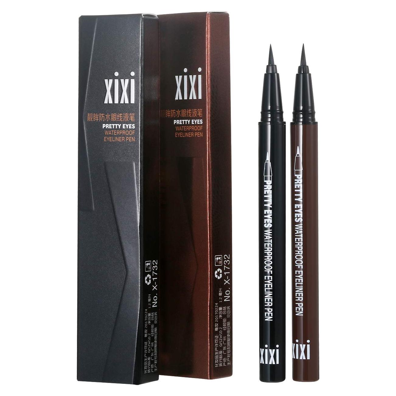 Delineador Líquido Impermeable Vtrem 2 Piezas Negro/Marrón