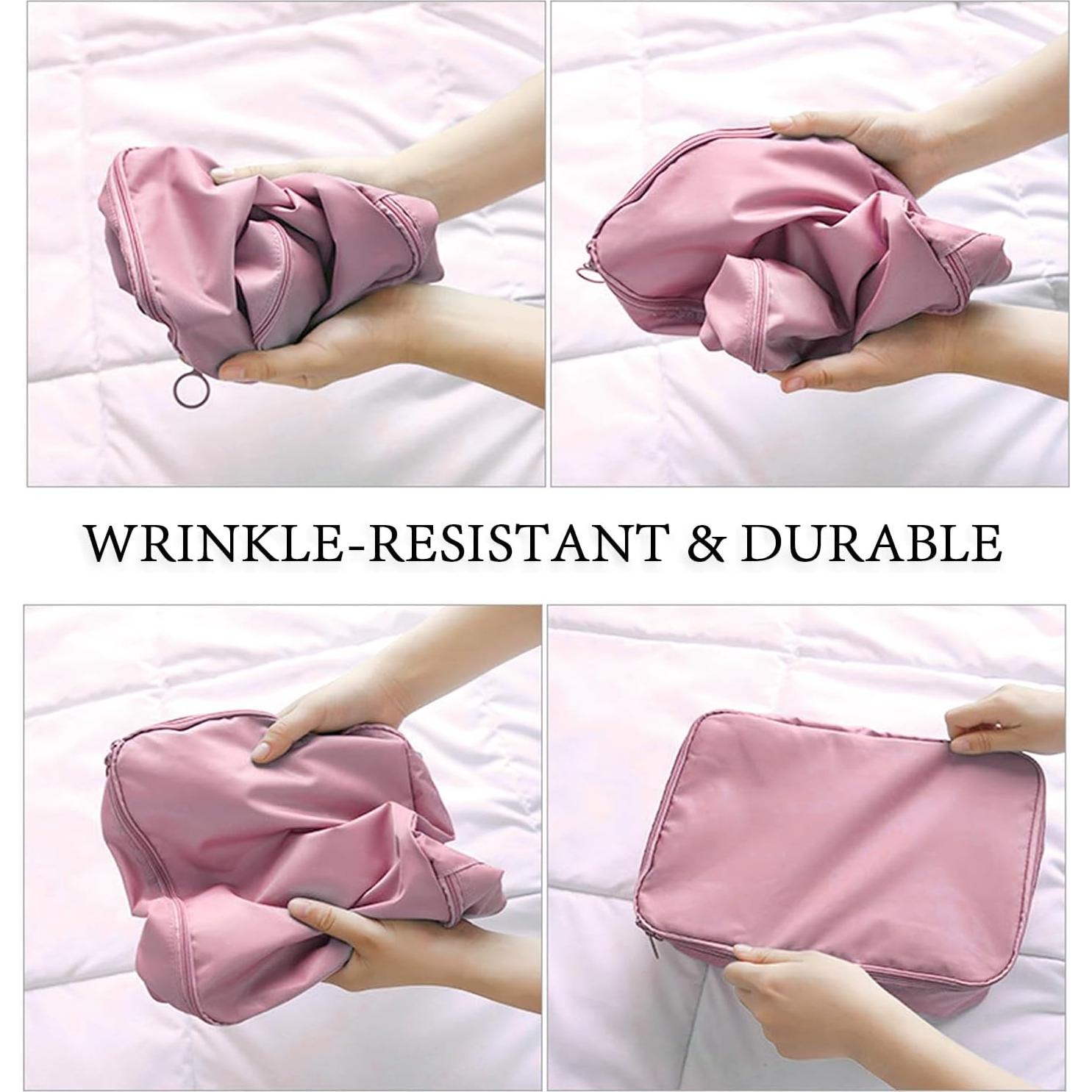 Juego de 8 Cubos Organizadores LOVCY Rosa para Viajes