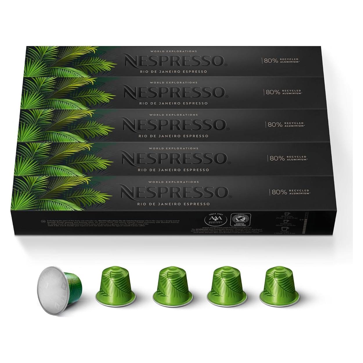 Cápsulas de Café Espresso Nespresso Río de Janeiro 50 Unidades