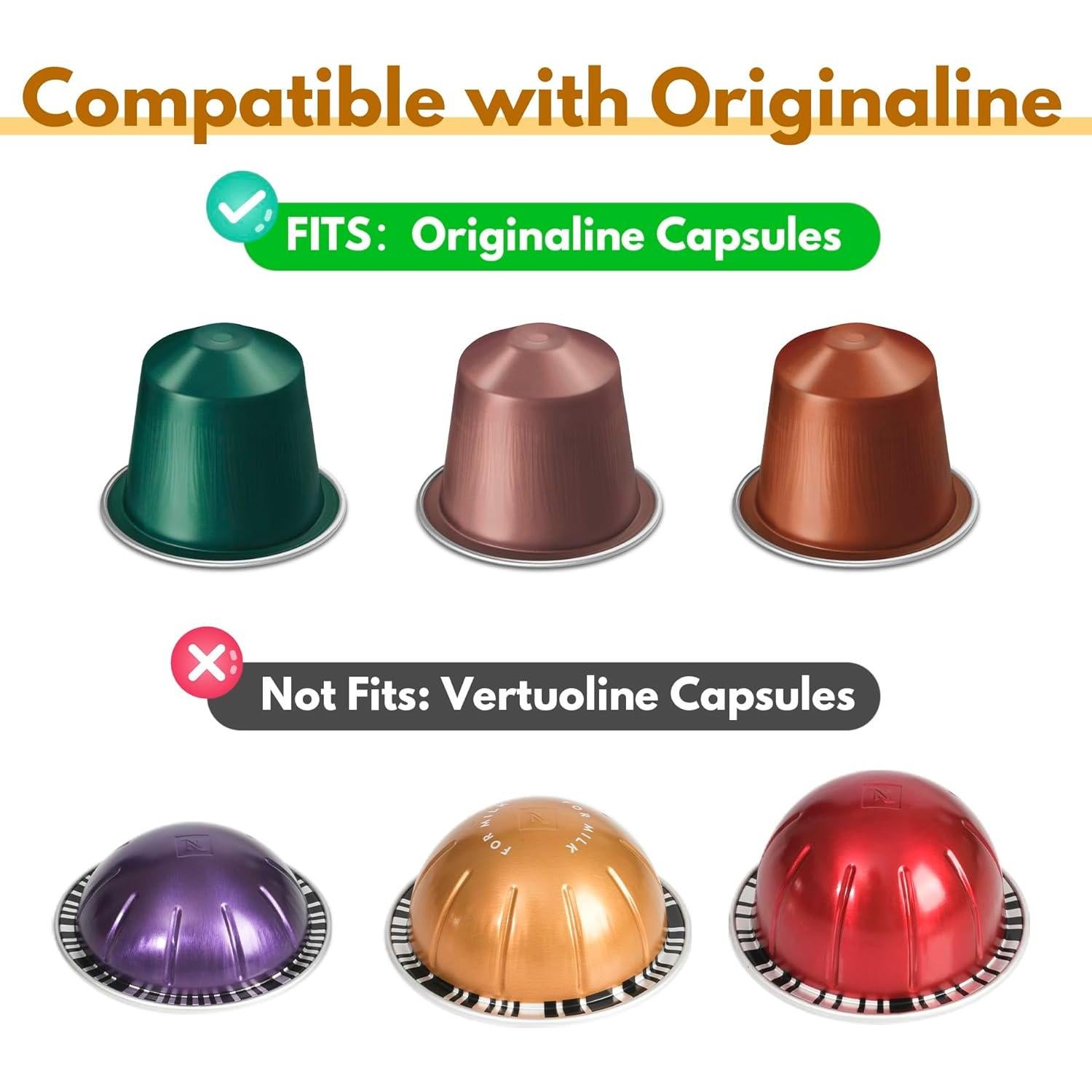 Tapas de Aluminio Reutilizables Oifyx para Nespresso 120 Unidades