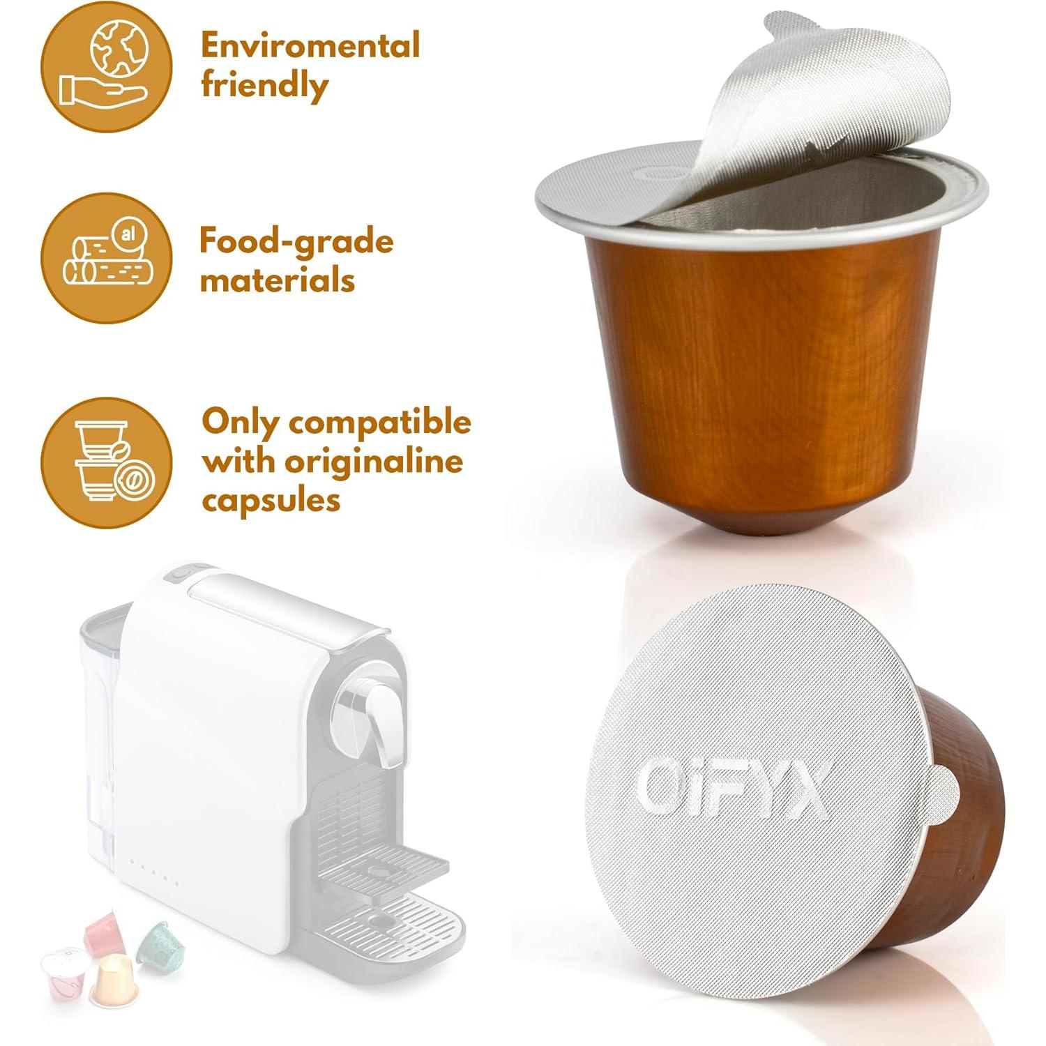 Tapas de Aluminio Reutilizables Oifyx para Nespresso 120 Unidades