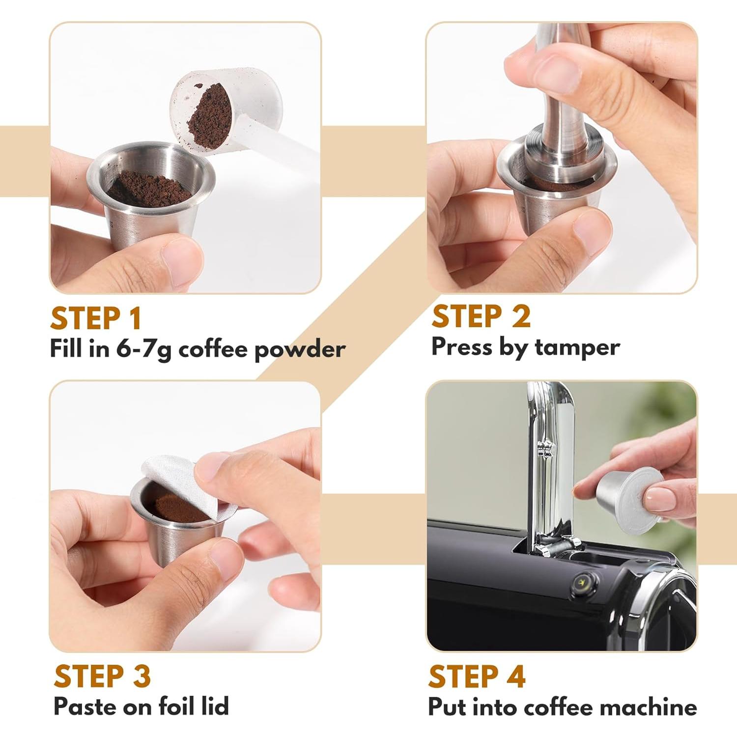 Tapas de Aluminio Reutilizables Oifyx para Nespresso 120 Unidades