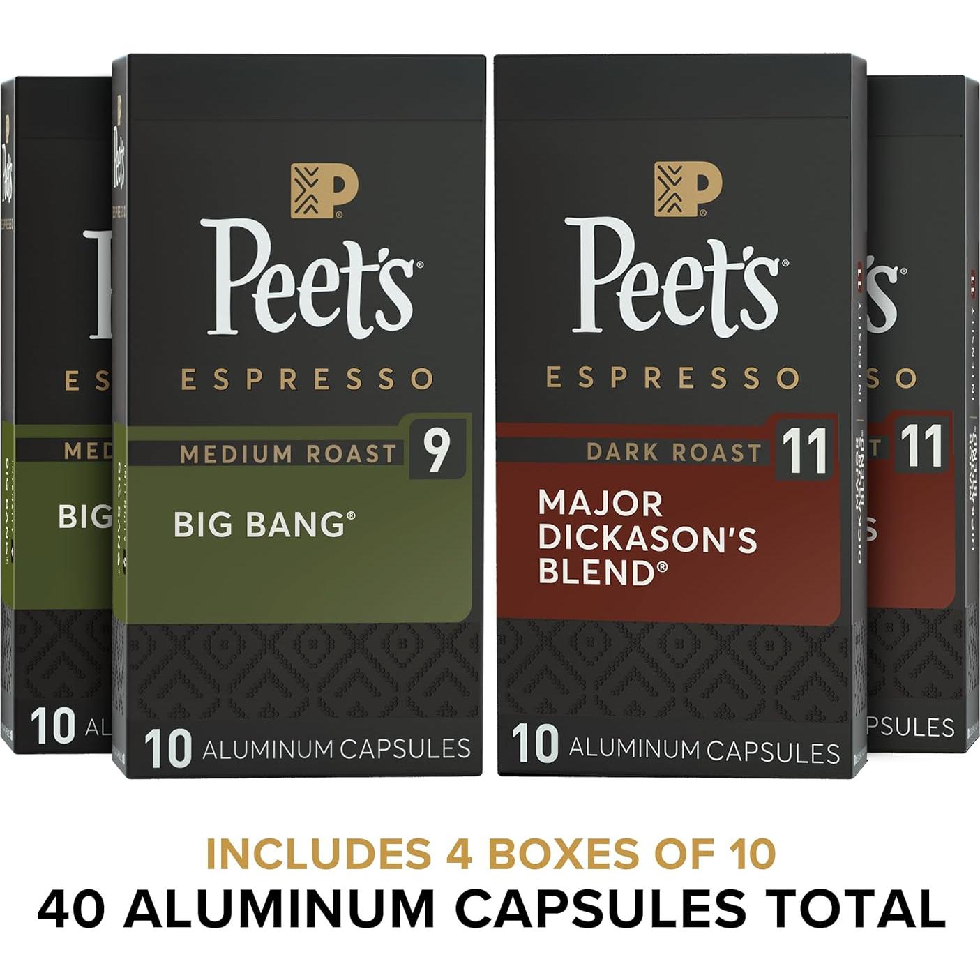 Cápsulas de Espresso Peet's Coffee - 40 Cajas Compatibles Nespresso