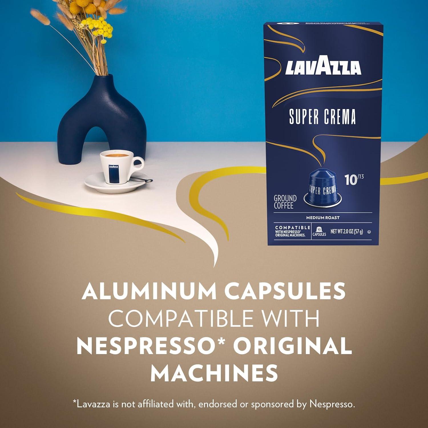 Cápsulas de Café Lavazza Super Crema para Nespresso - 10 Unidades
