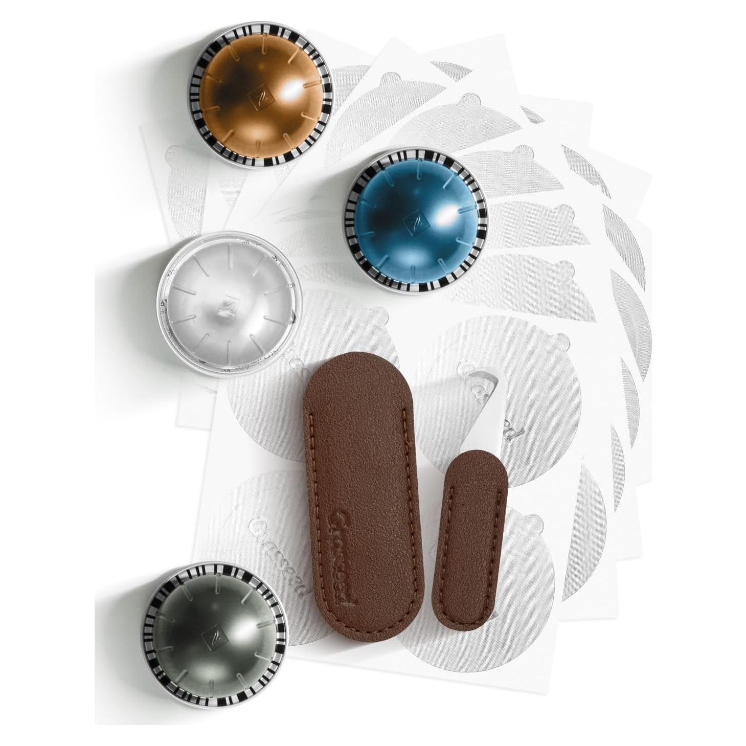 Kit de cápsulas reutilizables Grasseed Vertuo con 50 sellos