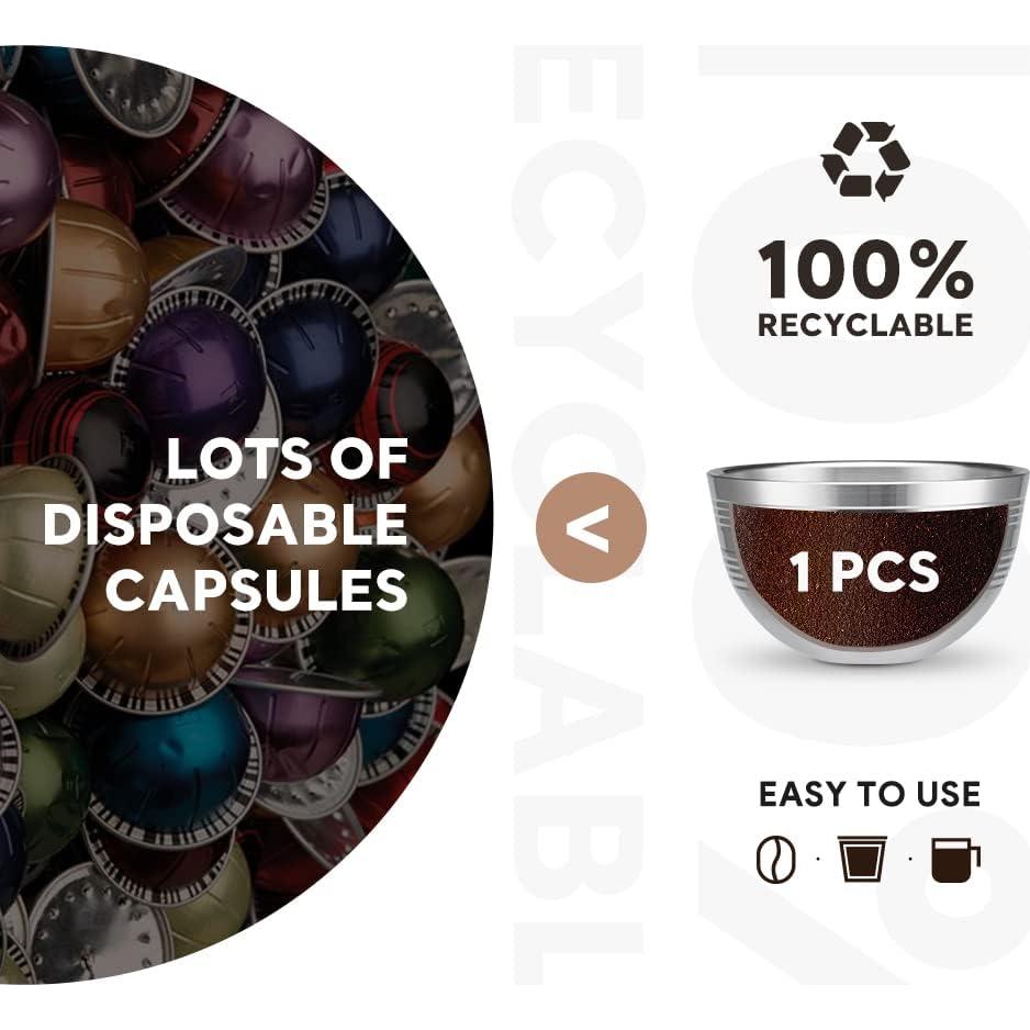 Cápsula de Café Reutilizable i Cafilas para Nespresso Vertuoline