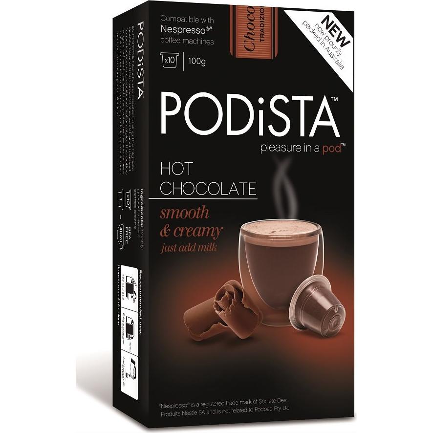 Cápsulas de Chocolate Caliente Podista Suave y Cremoso - 20 Unidades