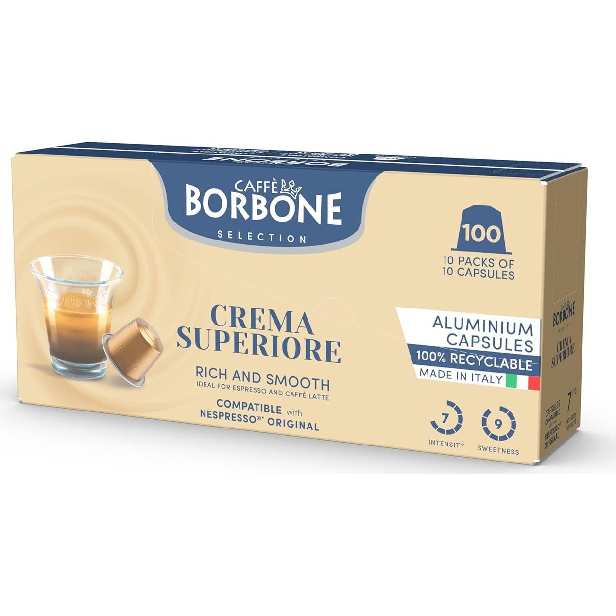 Cápsulas de Café Borbone Crema Superiore - 100 Unidades