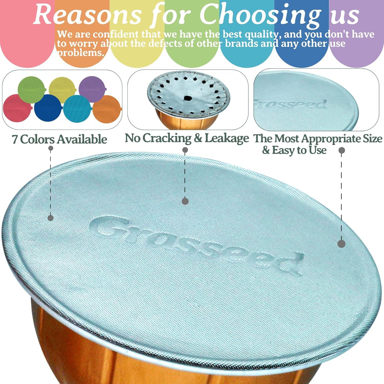 Tapas de Aluminio Grasseed para Cápsulas Vertuo - 60 Pcs