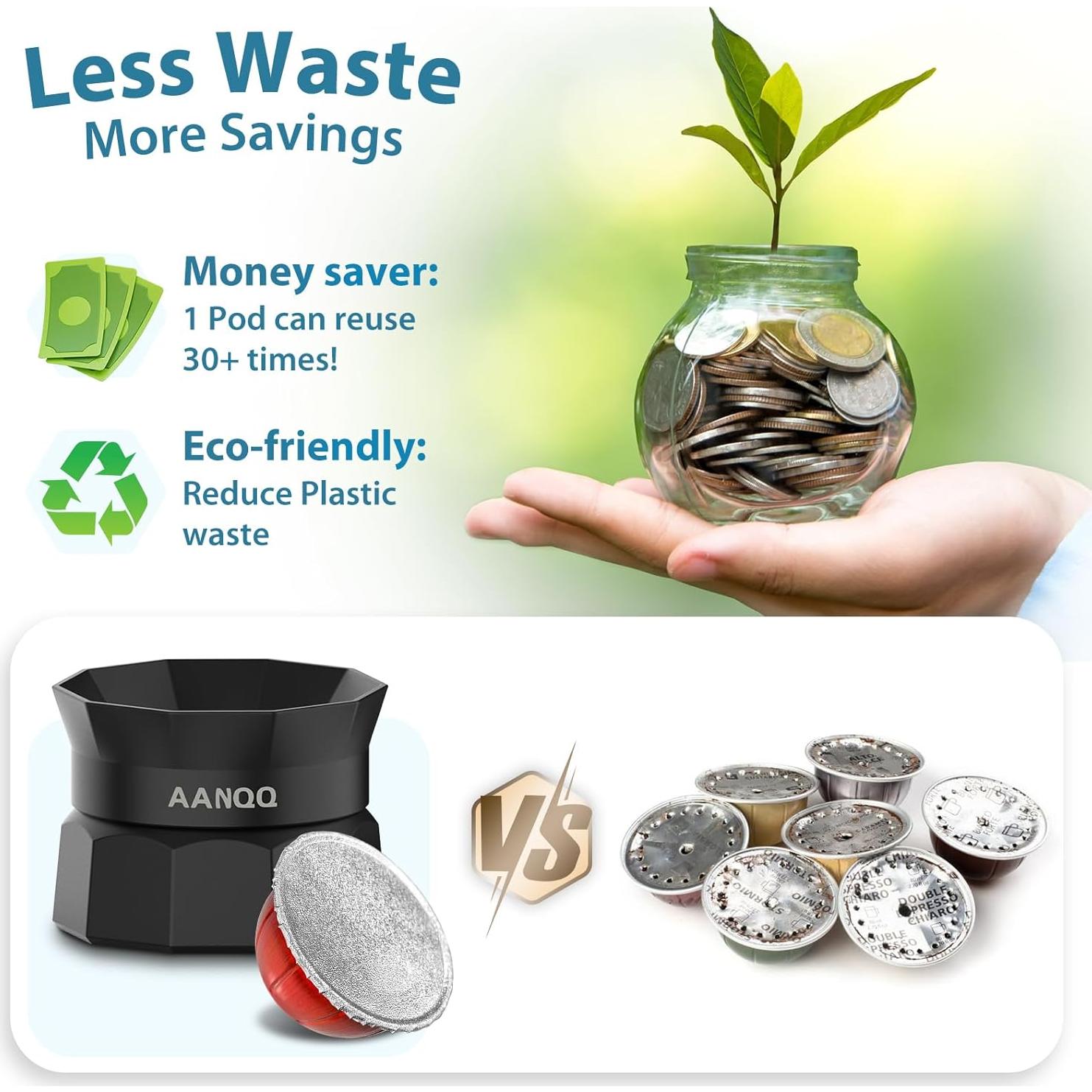 Kit de Cápsulas Reutilizables AANQQ para Nespresso Vertuo