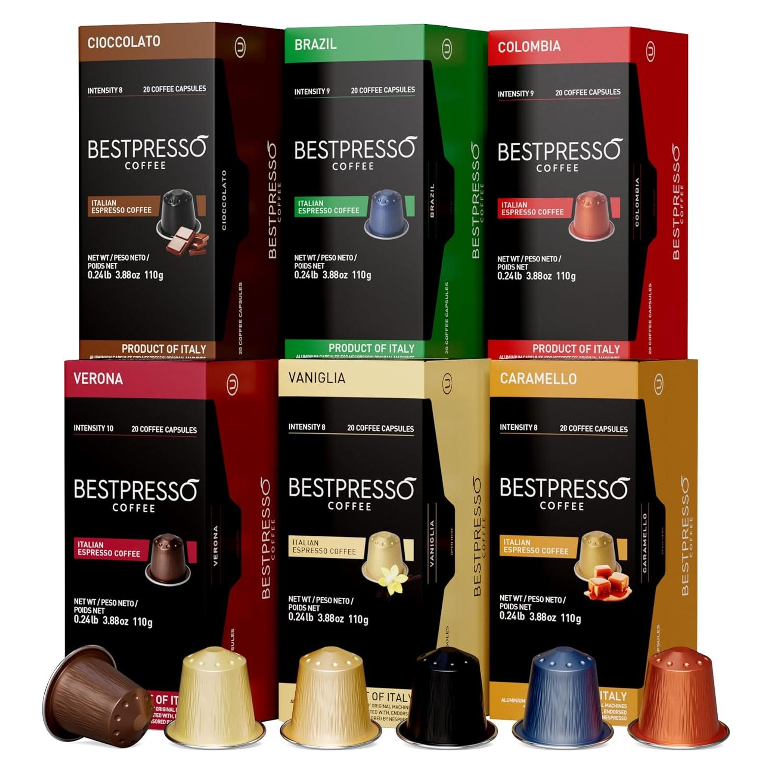 Cafés Bestpresso 120 cápsulas compatibles Nespresso Original
