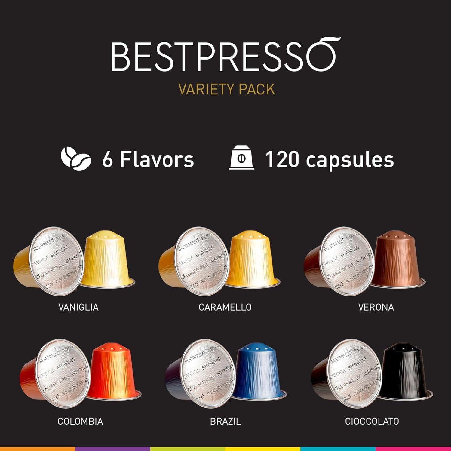 Cafés Bestpresso 120 cápsulas compatibles Nespresso Original
