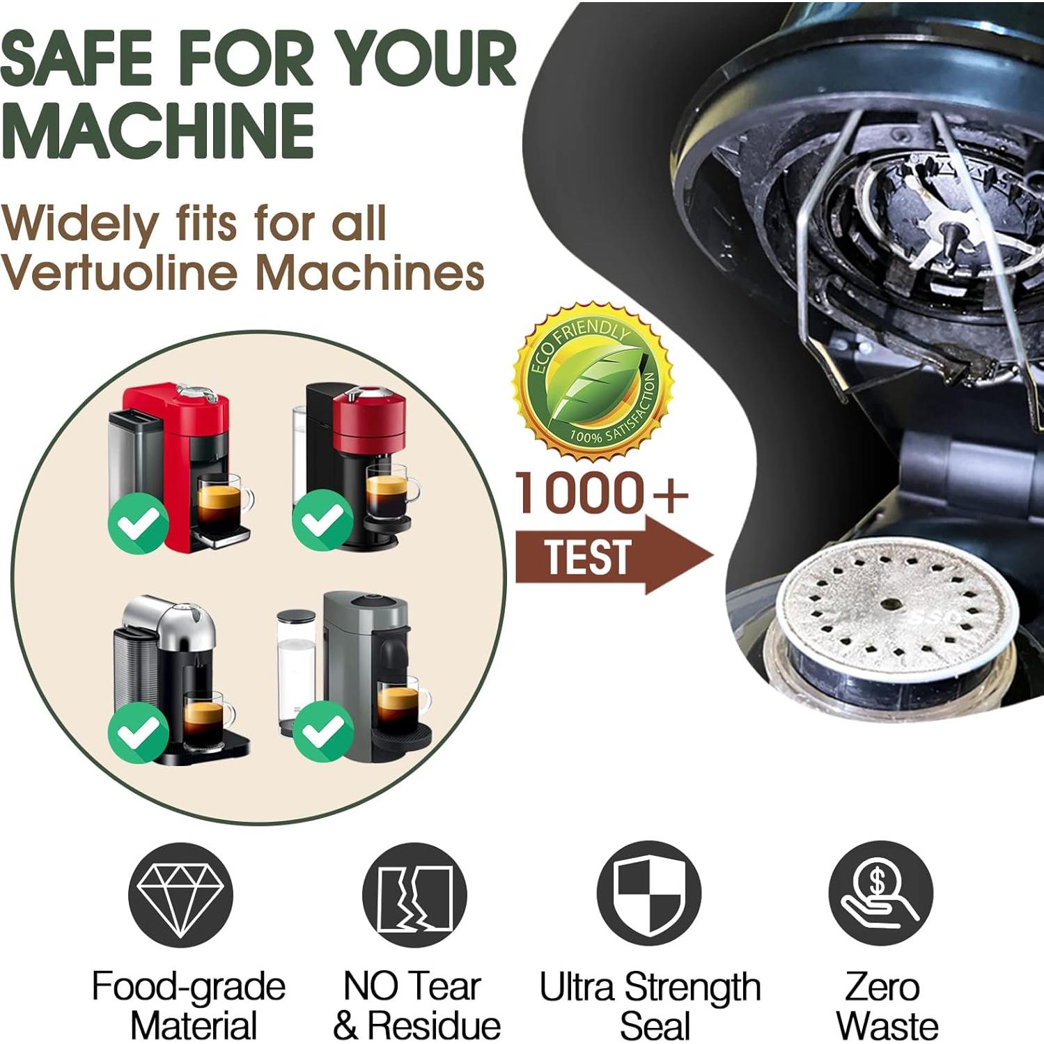 Tapa de Aluminio CAPMESSO para Cápsulas Reutilizables Vertuoline - 240 Pcs