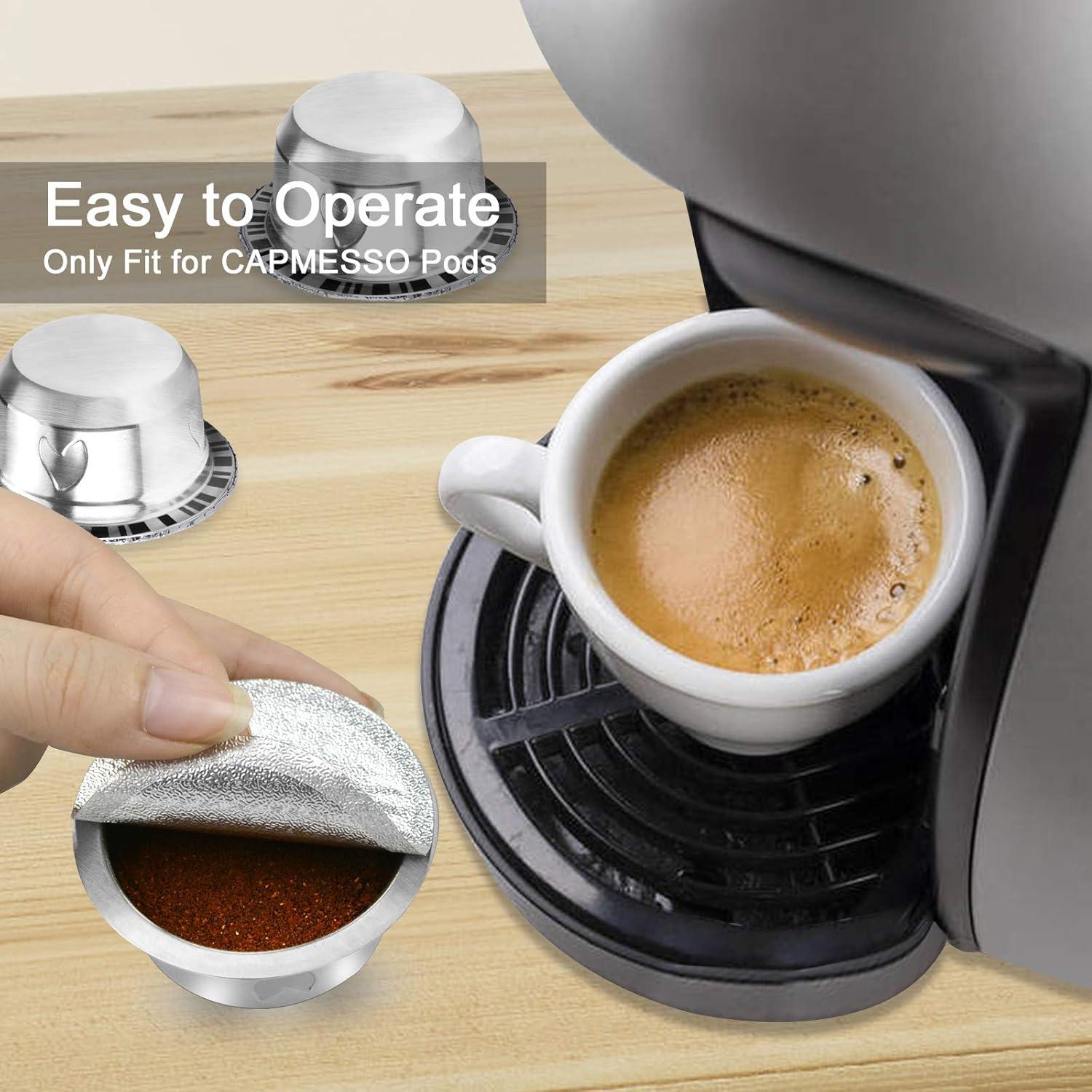 Tapas de Aluminio Reutilizables CAPMESSO para Cápsulas Vertuoline - 100pcs 57mm