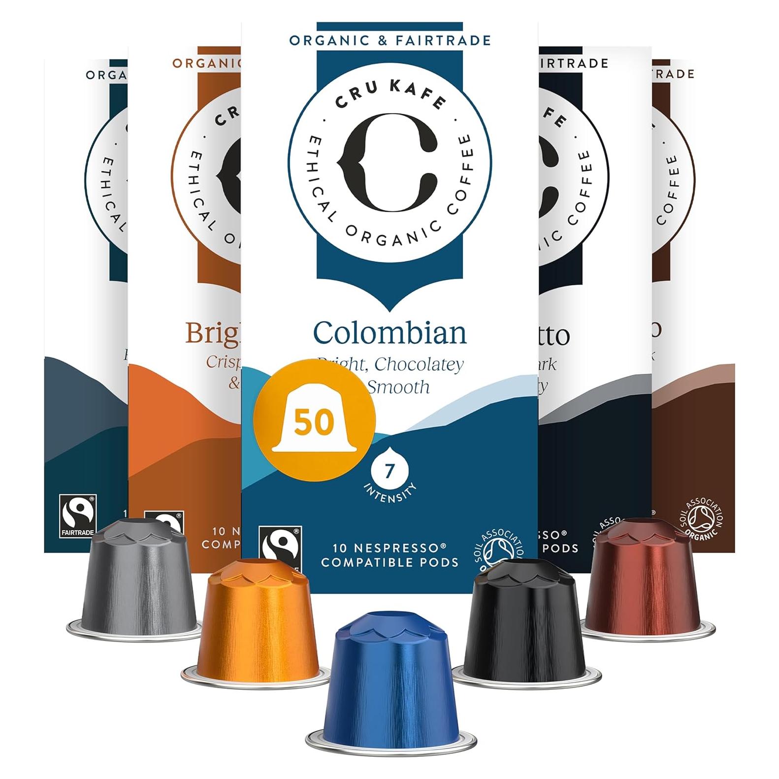 Cápsulas de Café Orgánico Cru Kafe - 50 Unidades Compatibles Nespresso