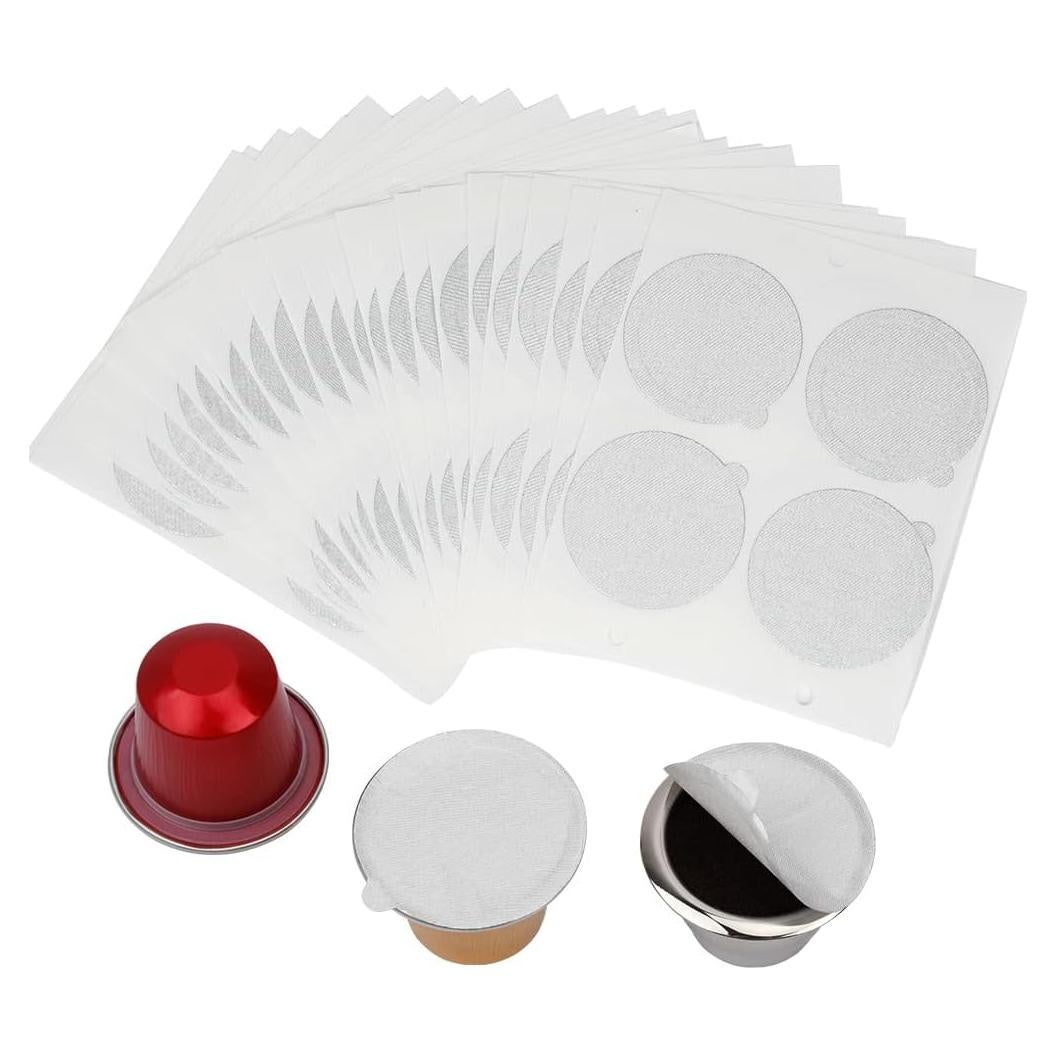 100 Tapas de Aluminio PHMEZLF para Cápsulas Nespresso 37mm