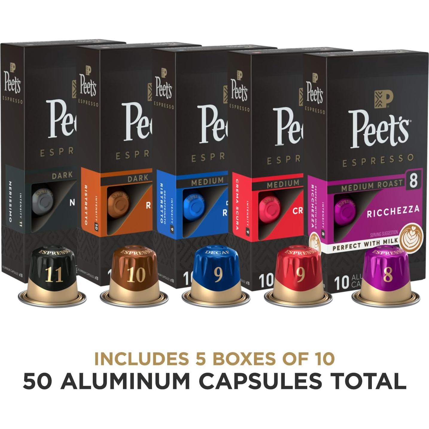 Cápsulas de Espresso Peet's Coffee - Variedad 50 Unidades