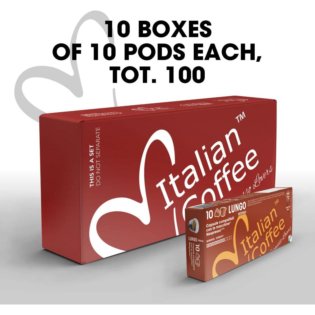 Cápsulas de café italiano Lungo 100 unidades Café Italiano
