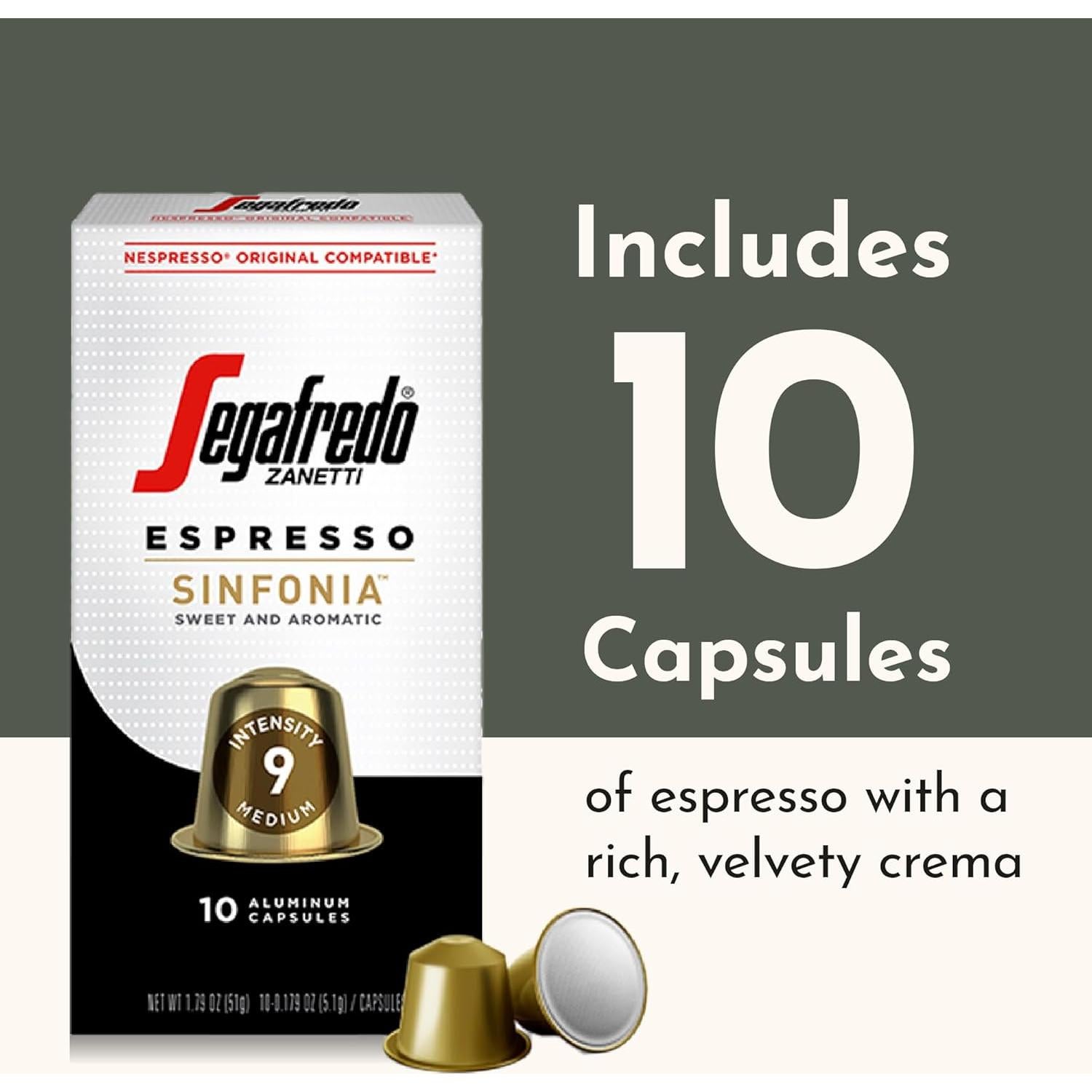 Cápsulas de Espresso Segafredo Zanetti Sinfonia - 10 Unidades