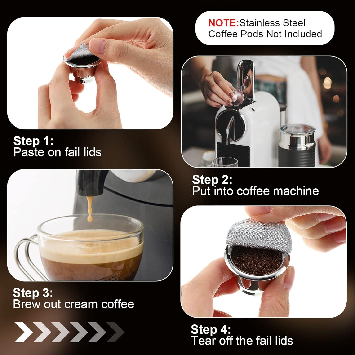 Ctosree 204 Sellos de Aluminio para Cápsulas de Café Espresso 37mm