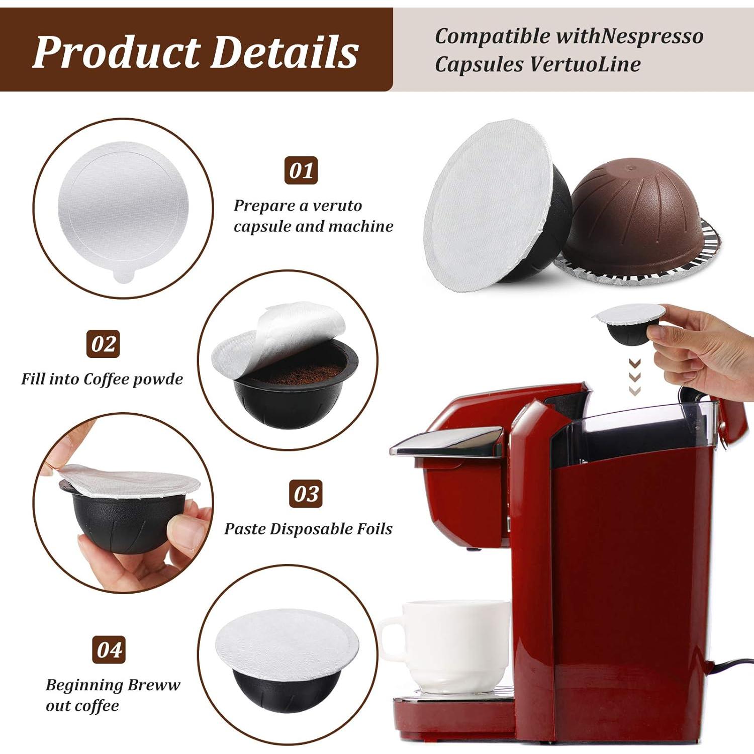 Tapas de Aluminio Zonon para Cápsulas Nespresso Vertuoline 63 mm (150)