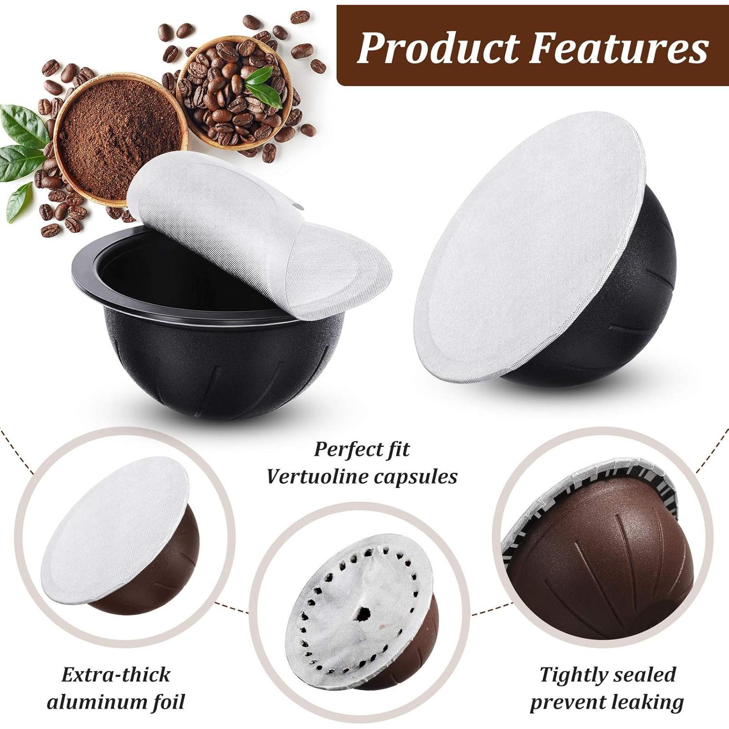 Tapas de Aluminio Zonon para Cápsulas Nespresso Vertuoline 63 mm (150)