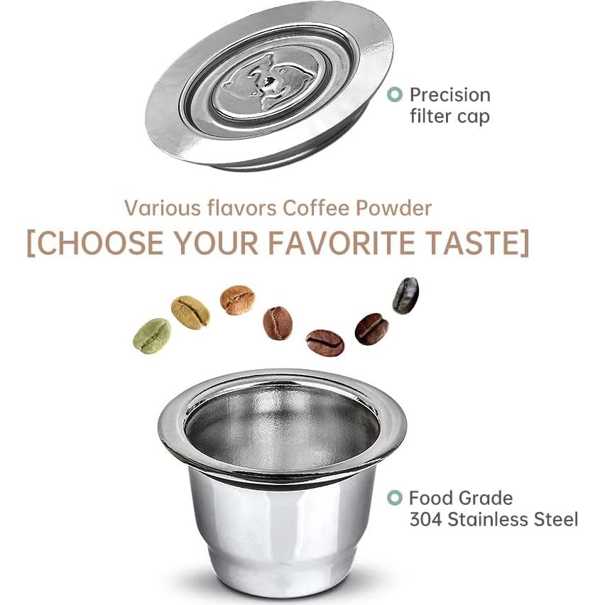 Cápsulas de café reutilizables MG Coffee acero inoxidable 5g