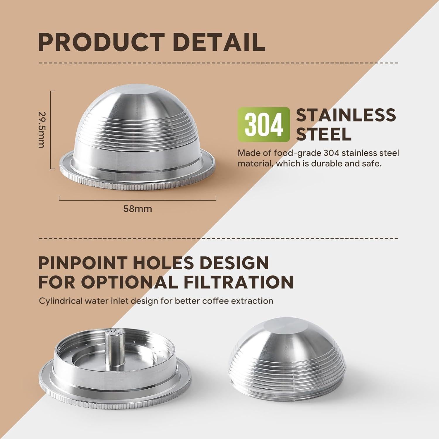 Cápsula de Café Reutilizable HAILASRE 150ml Acero Inoxidable