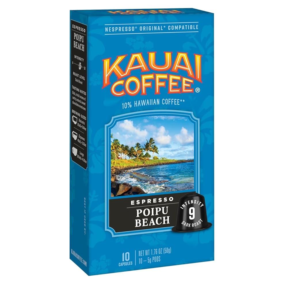 Cápsulas de Espresso Kauai Tostado Oscuro 10 Unidades