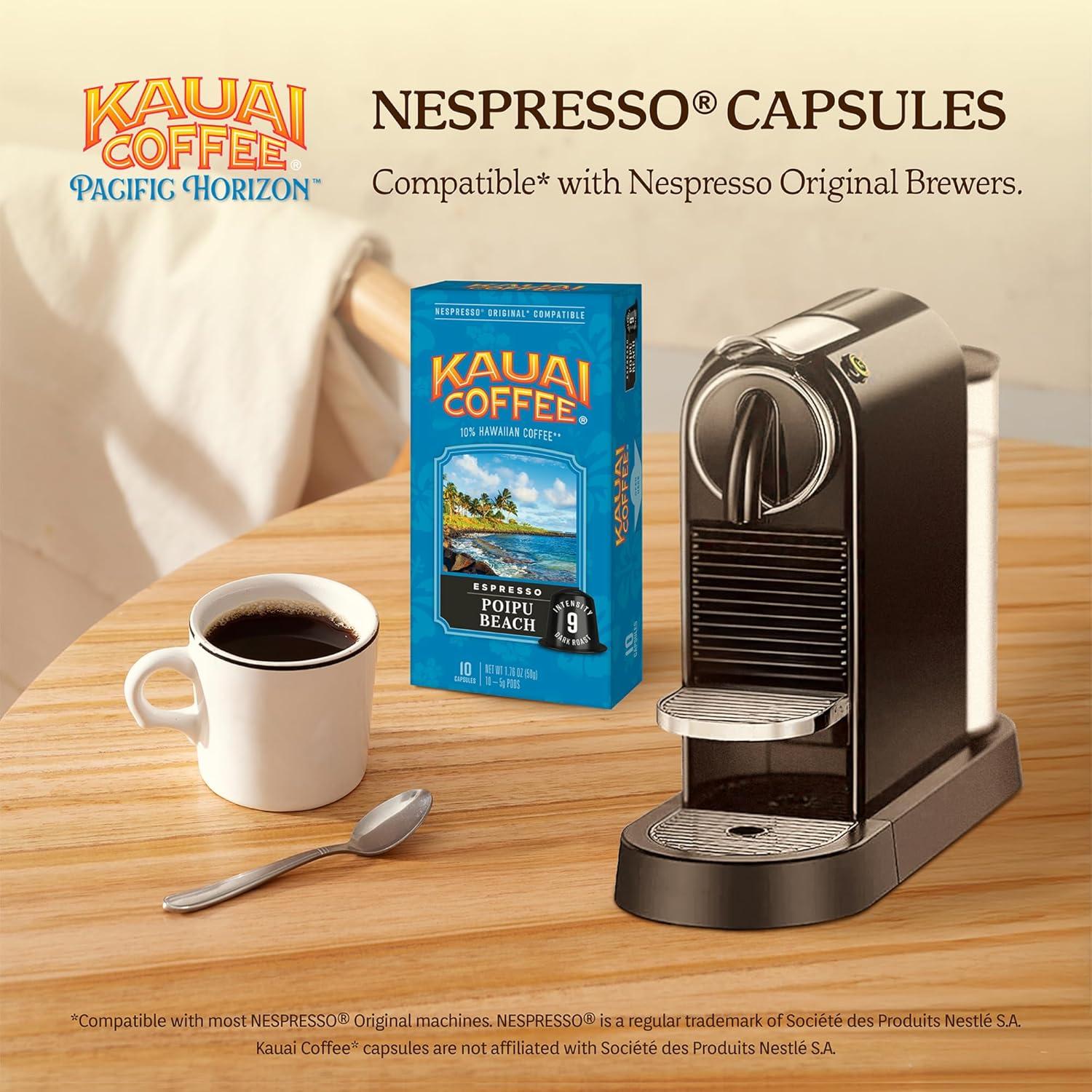 Cápsulas de Espresso Kauai Tostado Oscuro 10 Unidades
