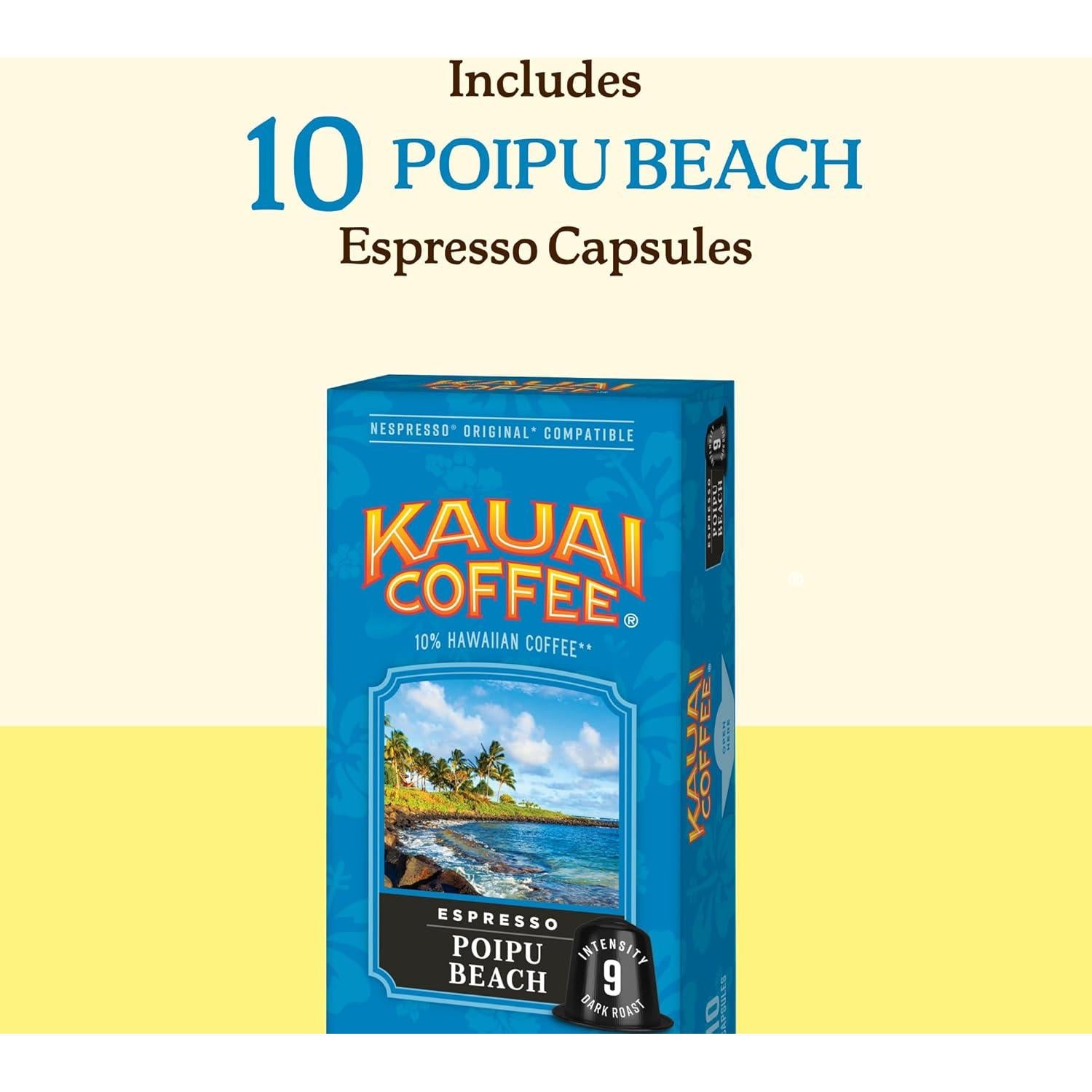 Cápsulas de Espresso Kauai Tostado Oscuro 10 Unidades