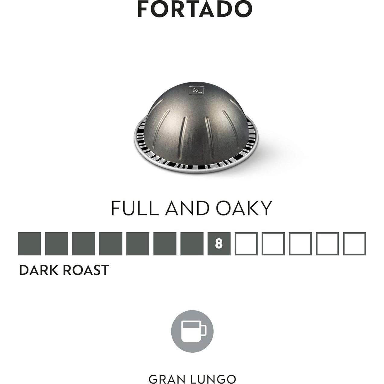 Cápsulas Nespresso Fortado Gran Lungo 30 Unidades 148.8ml
