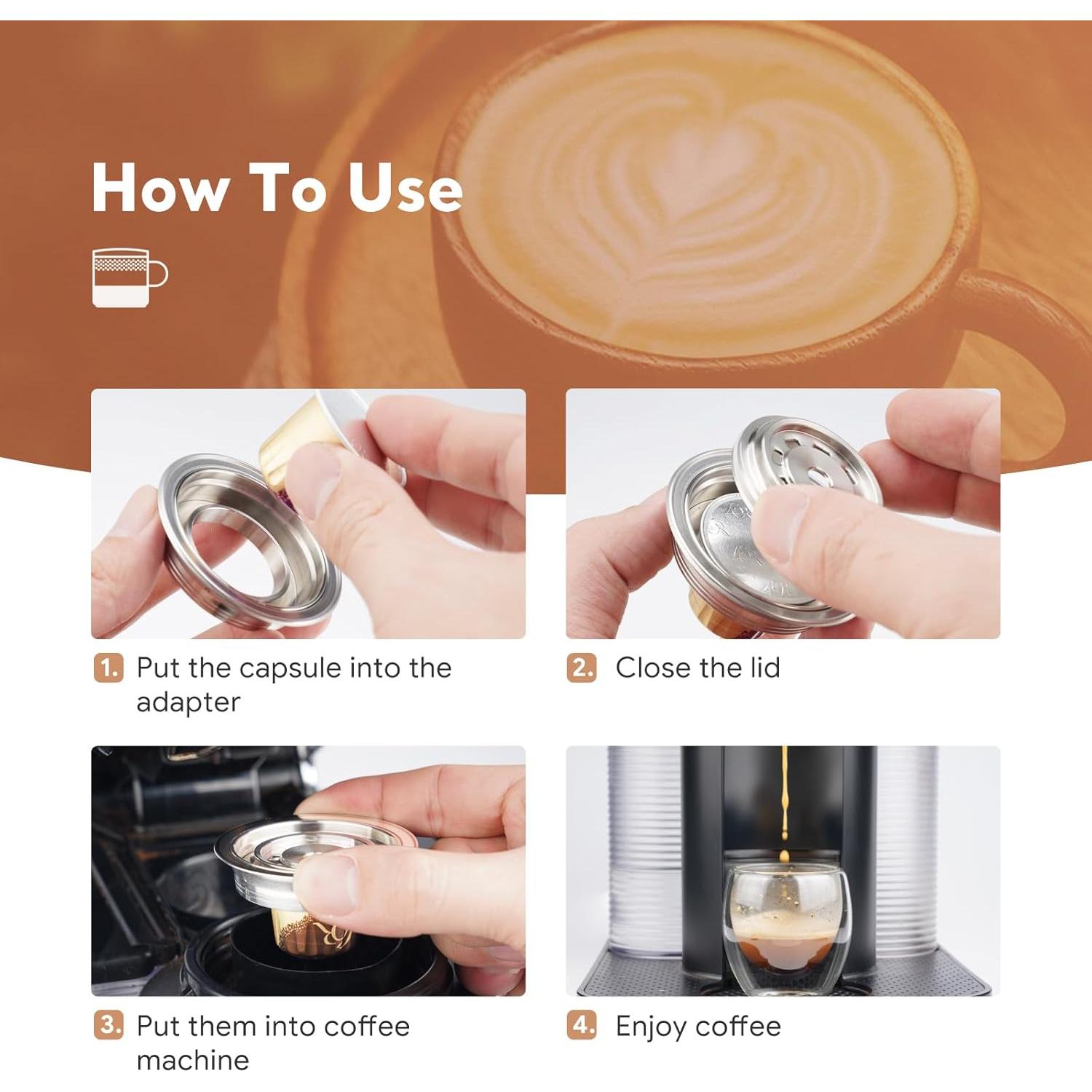 Adaptador de Cápsulas de Café Reutilizables HAILASRE para De'Longhi